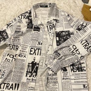 Newspaper button down shirt